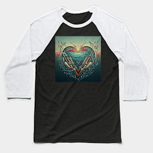 Fishing Hearts Of Love 1 Baseball T-Shirt